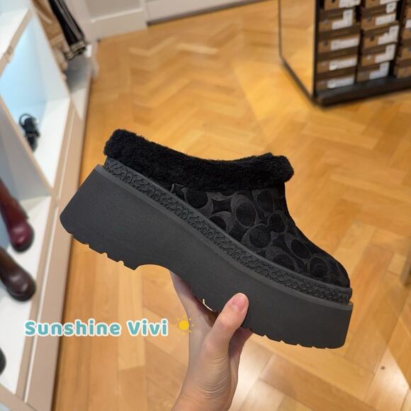 NWT COACH Cecelia Signature Shearling Clog Women's CCO36 Black US 8 - Picture 3 of 5